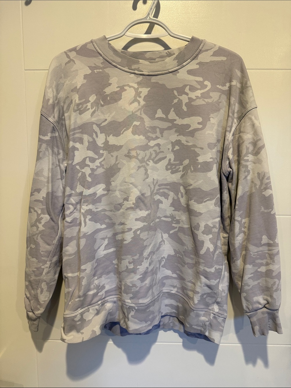 lululemon athletica Light Gray Camouflage Crewneck Sweatshirt